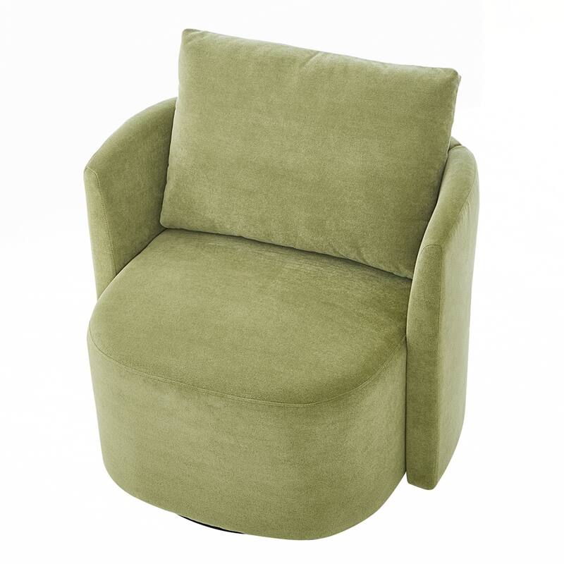 Upholstered Swivel Sofa Chair with Curved Desig