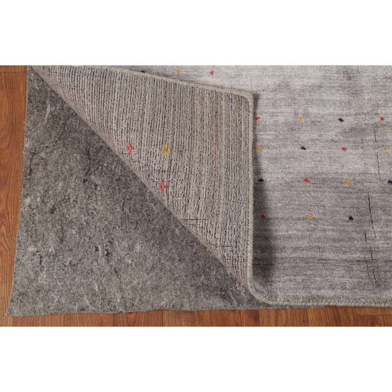 Tribal Gabbeh Indian Area Rug Handmade Silk Carpet - 8'0"x 9'8"