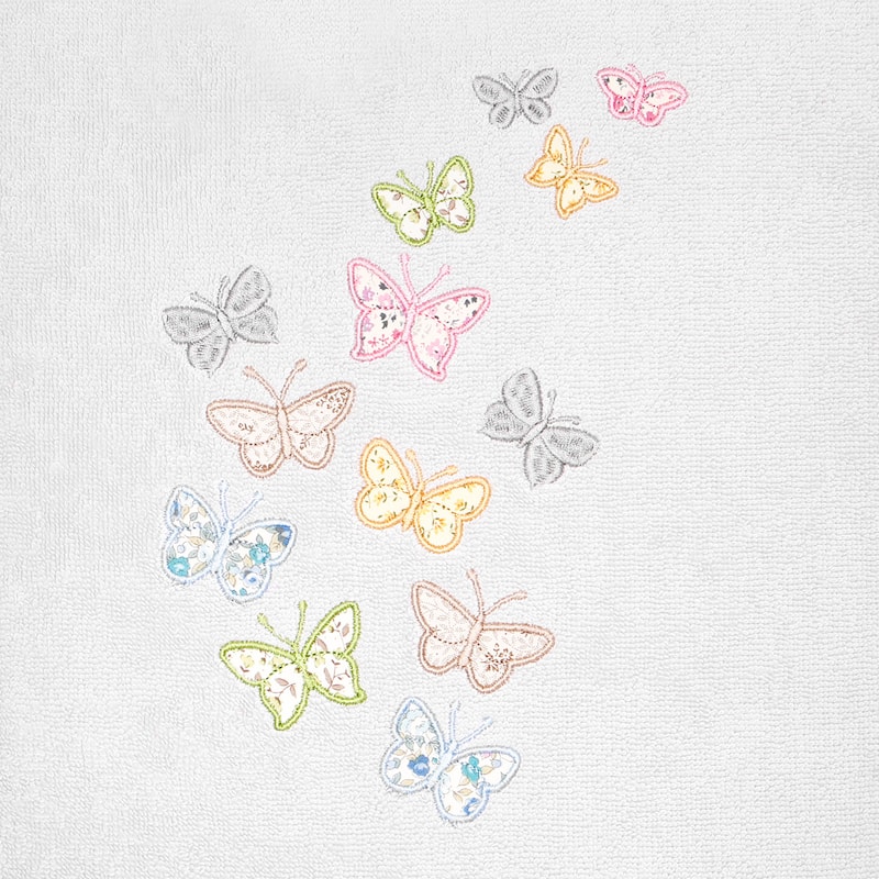 Authentic Hotel and Spa 100% Turkish Cotton Mariposa 3PC Embellished Towel Set