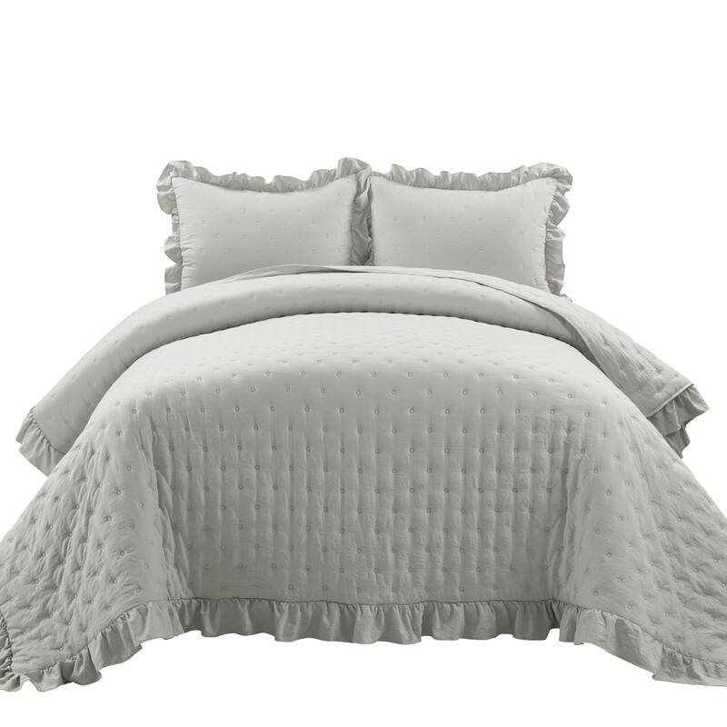 Lush Decor Reyna Ruffle Reversible Oversized Quilt Set