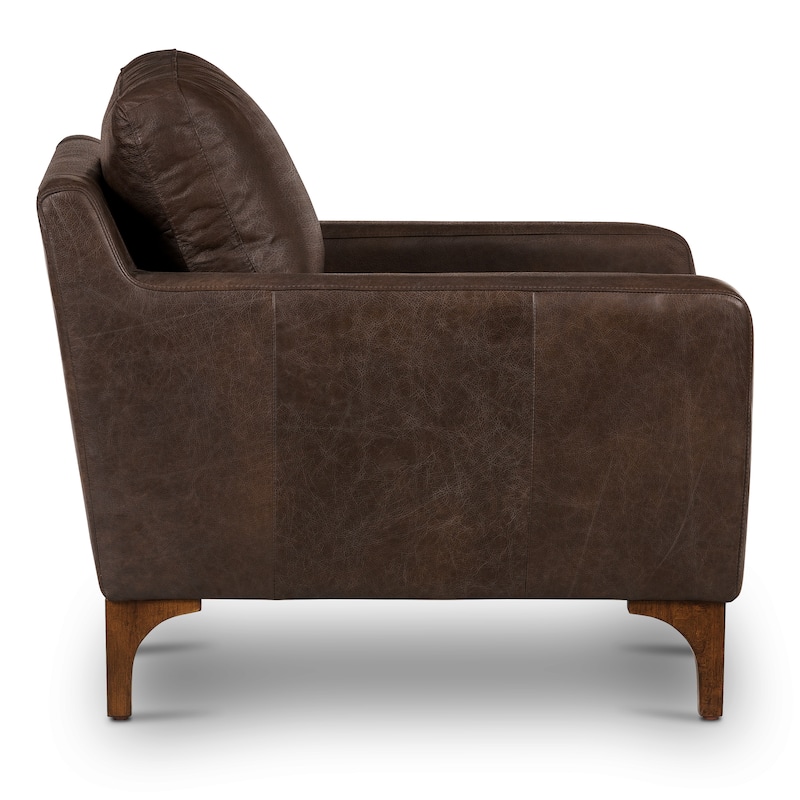 Poly & Bark Sorrento 35" Lounge Chair - Full Grain Genuine Italian Leather