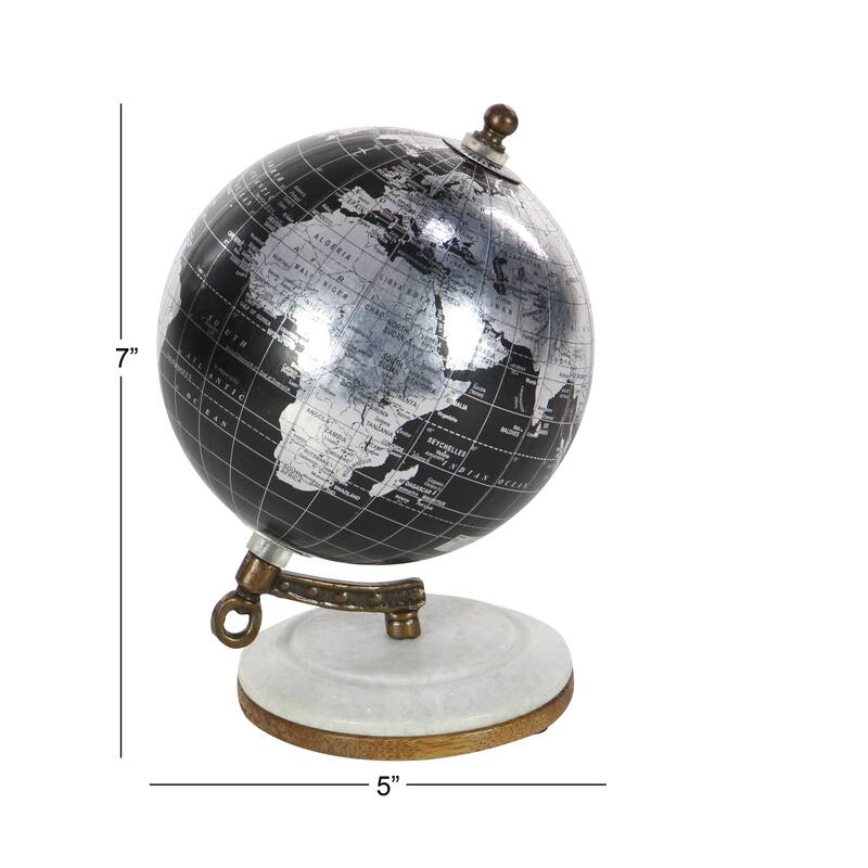 Multi Colored or Black Plastic Globe with Marble Base