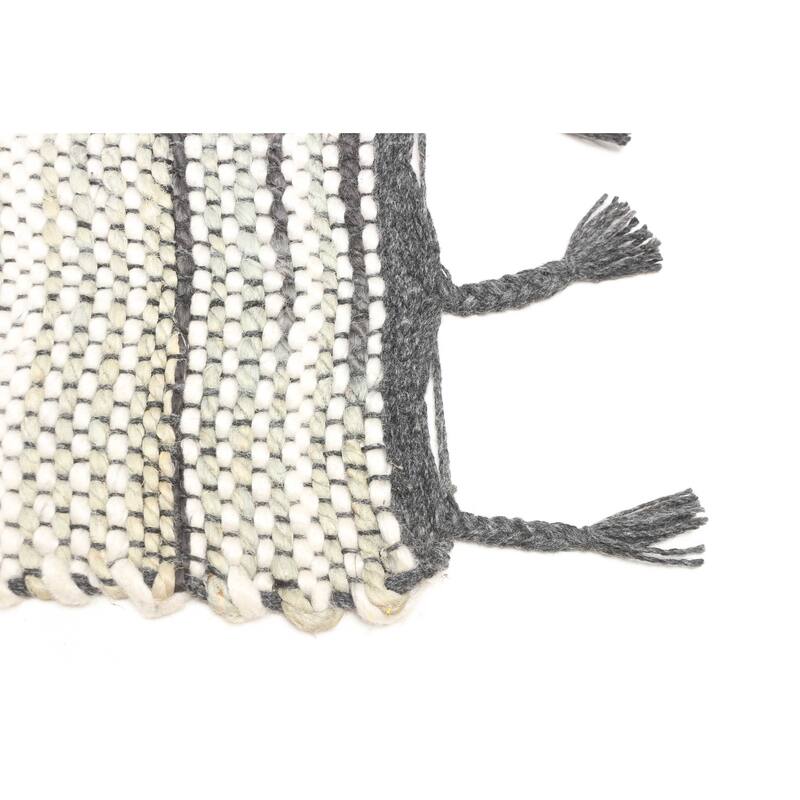 ECARPETGALLERY Braid weave Sienna Charcoal Wool Rug - 5'8 x 7'5