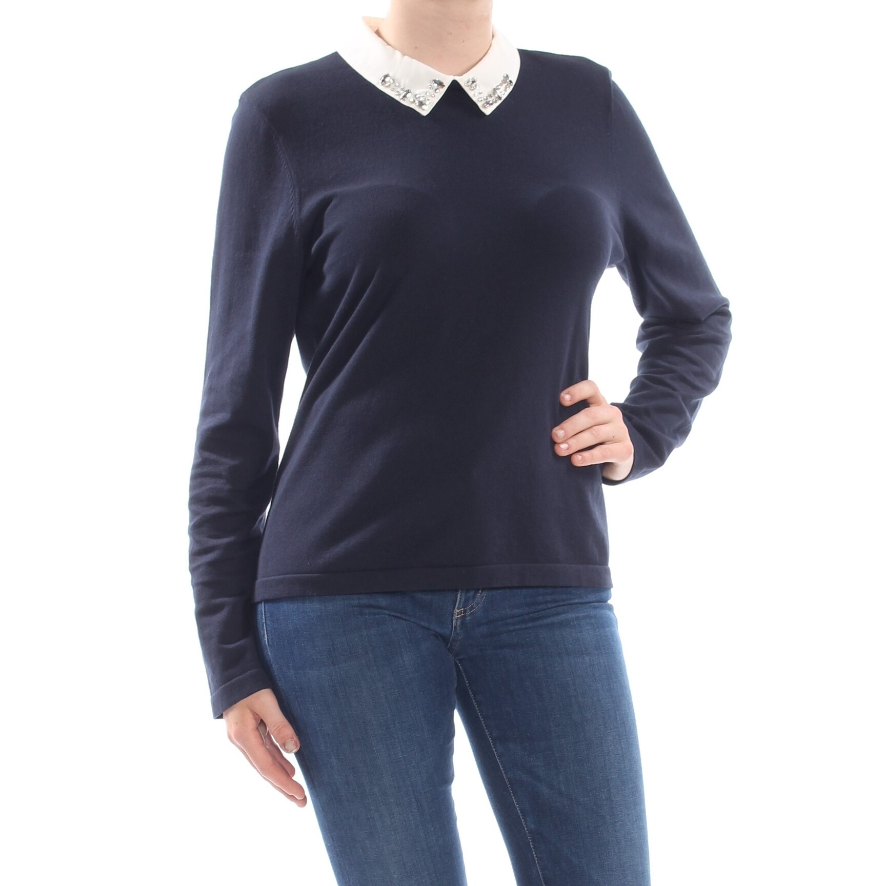 embellished collar sweater