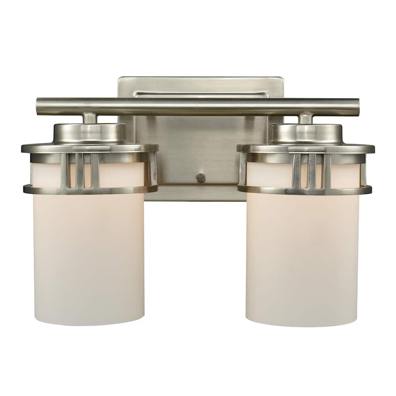 Ravendale 12-inch Wide 2-Light Vanity Light in Brushed Nickel - 12 - Brushed Nickel