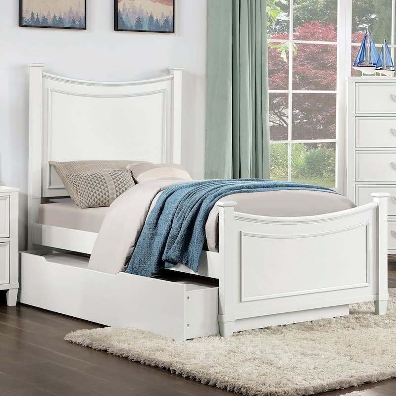 Furniture of America Wynter Modern White Wood Kid's Platform Bed with Trundle - Full