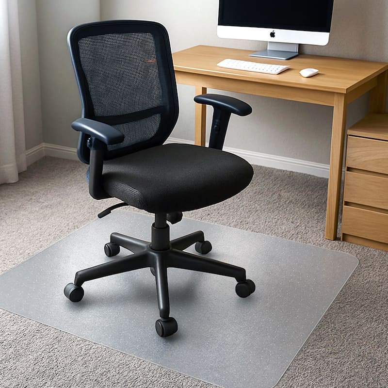 Cleartex® TrYlok® Vinyl Rectangular Chair Mat for Low Pile Carpets up to 1/4"