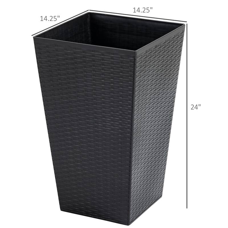 Outsunny Set of 3 Tall Planters with Drainage Hole