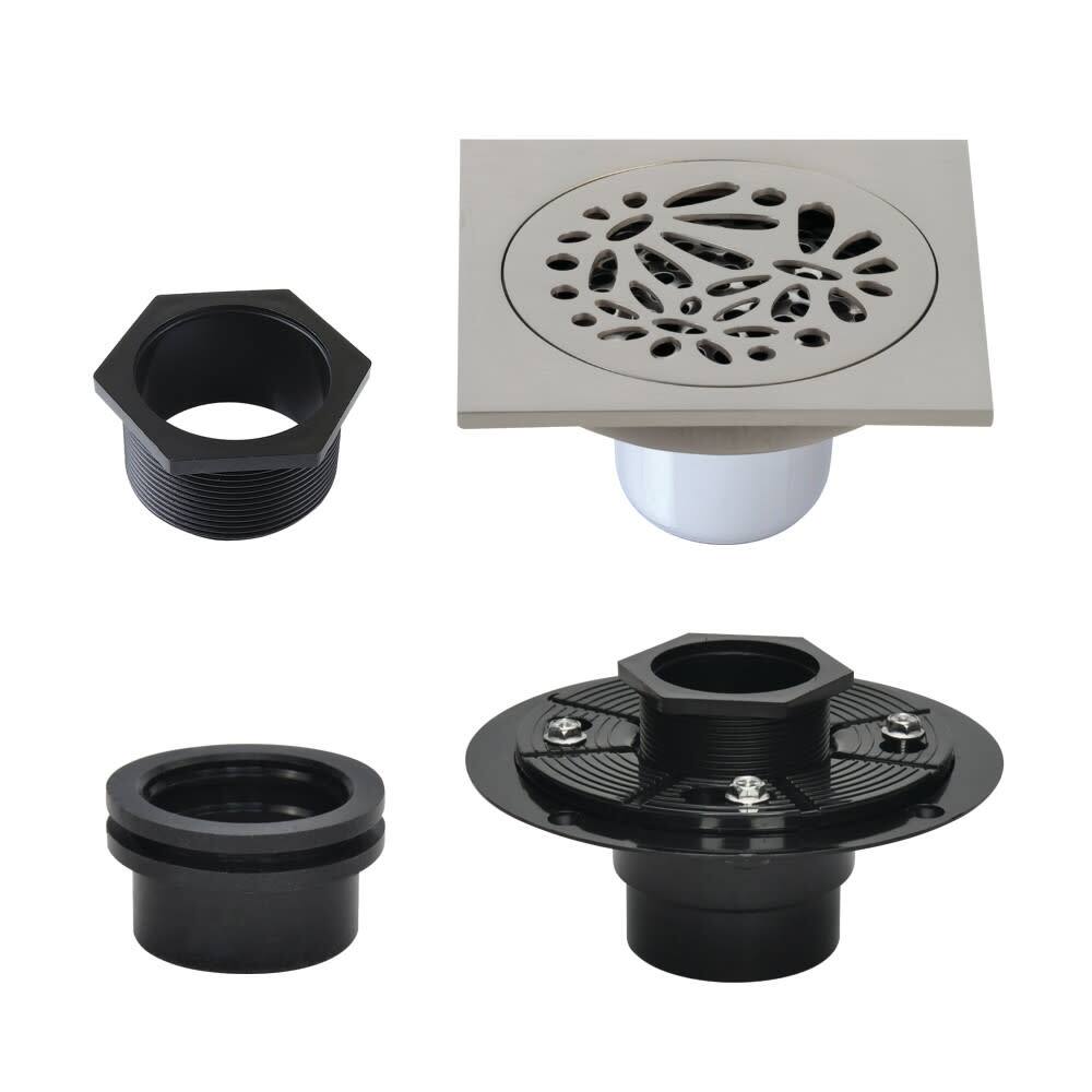 Kingston Brass BSFK6360 Watercourse 4" Square Shower Drain