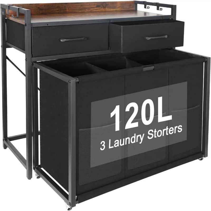 Laundry Hamper with Removable Large Bags - 30.21"L x 12.59"W x 31.81"H
