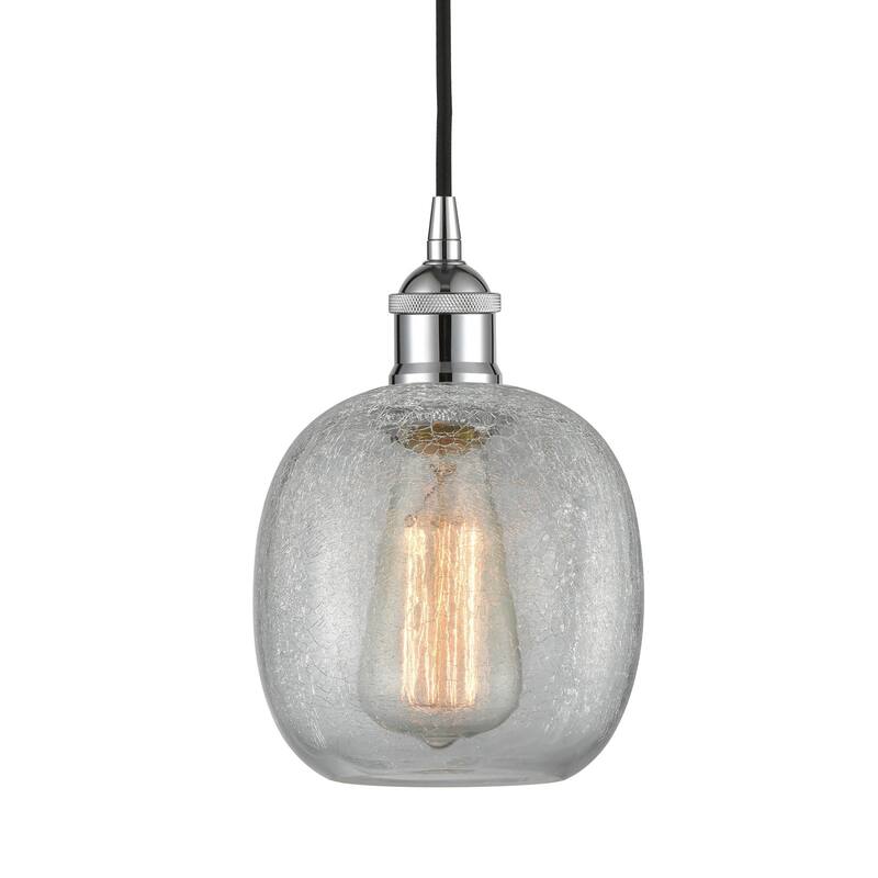 Innovations Lighting 616-1P-10-6 Belfast Pendant Belfast 6" Wide Mini - Polished Chrome / Clear Crackle