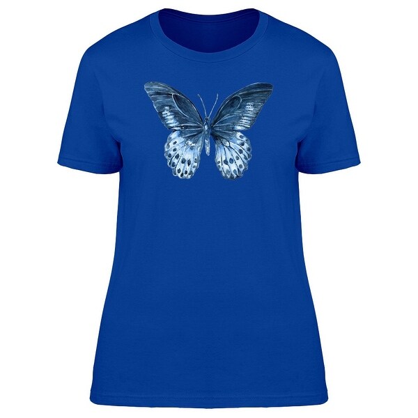 Shop Blue Tropical Moth Tee Women S Image By Shutterstock