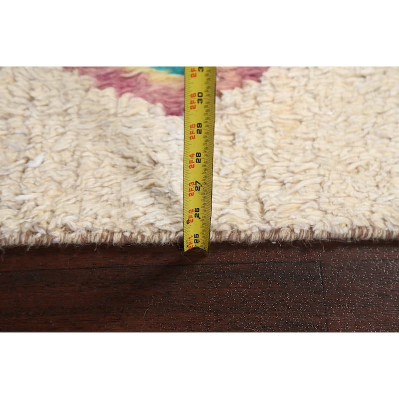 Tribal Geometric Moroccan Oriental Runner Rug Wool Hand-knotted Carpet - 2'6" x 12'8"
