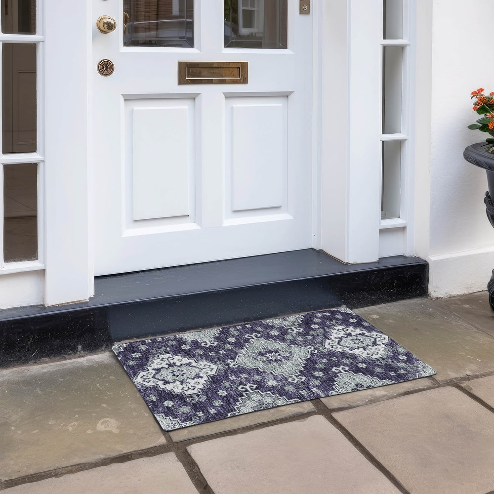 Machine Washable Indoor/ Outdoor Chantille Boho Tribal Rug