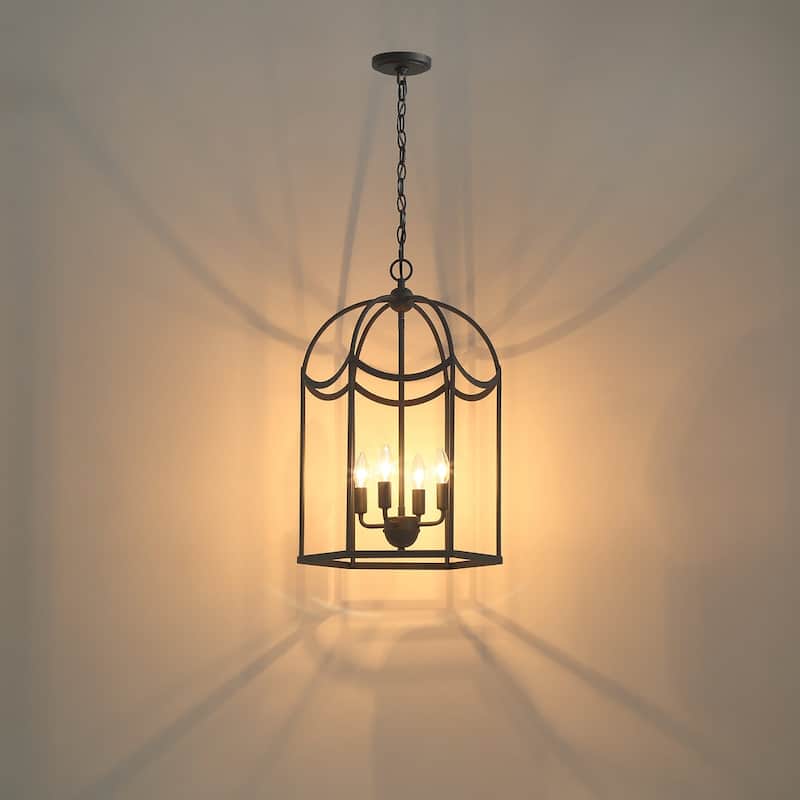 Acroma Dimmable Geometric Lantern Drum Chandeliers