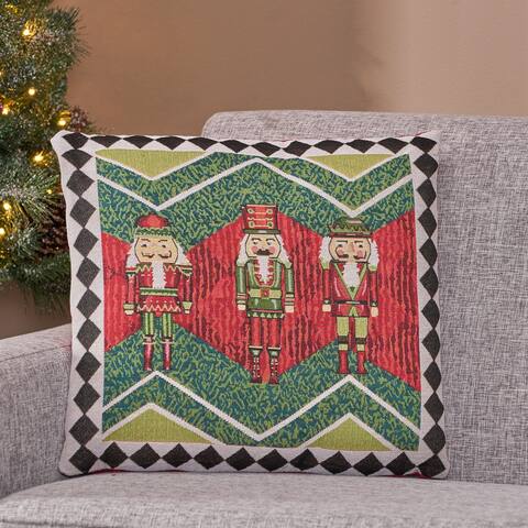 Romious Modern Fabric Christmas Throw Pillow Cover by Christopher Knight Home