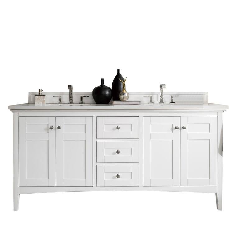 James Martin Vanities 527-V72-3WZ Palisades 72" Free Standing Double - Bright White - Painted
