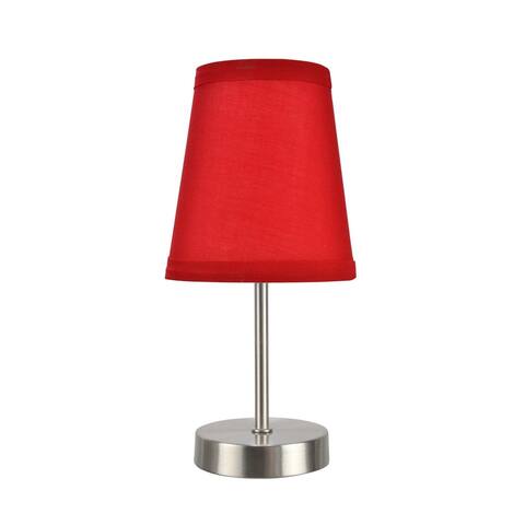 Aspen Creative 1-Pack Set - One-Light Candlestick Table Lamp, Contemporary Design in Satin Nickel, 10" High - SATIN NICKEL