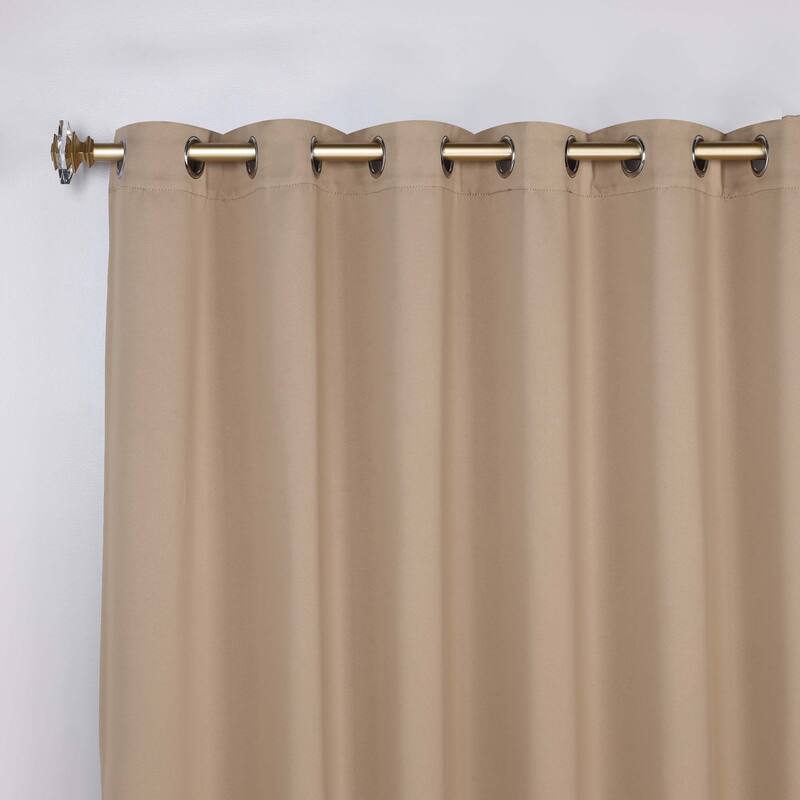 Superior Solid Machine Washable Room Darkening Grommet Blackout Curtains, Set of 2