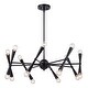 preview thumbnail 8 of 8, Drake Matte Black Mid-Century Modern 16 Light Chandelier Light Ceiling Fixture - 29-in W x 15.75-in H x 29-in D