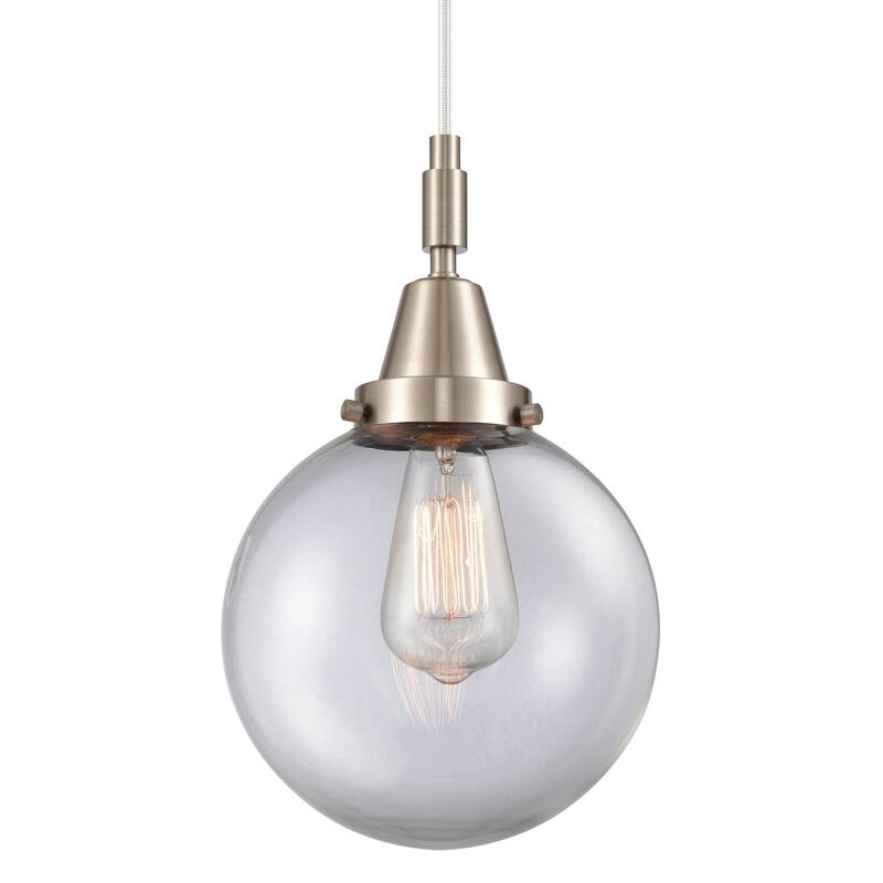 Innovations Lighting 447-1P-G202-8 Beacon 8" Wide Mini Pendant with - Brushed Satin Nickel