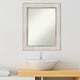 preview thumbnail 10 of 28, Non-Beveled Wood Bathroom Wall Mirror - Trellis Silver Frame - Trellis Silver