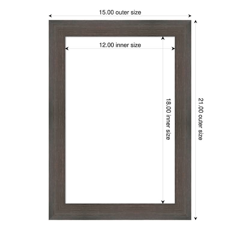 Amanti Art Hardwood Chocolate Narrow Framed Dry Erase Magnetic Board - 15 x 21 in - Hardwood Chocolate Narrow