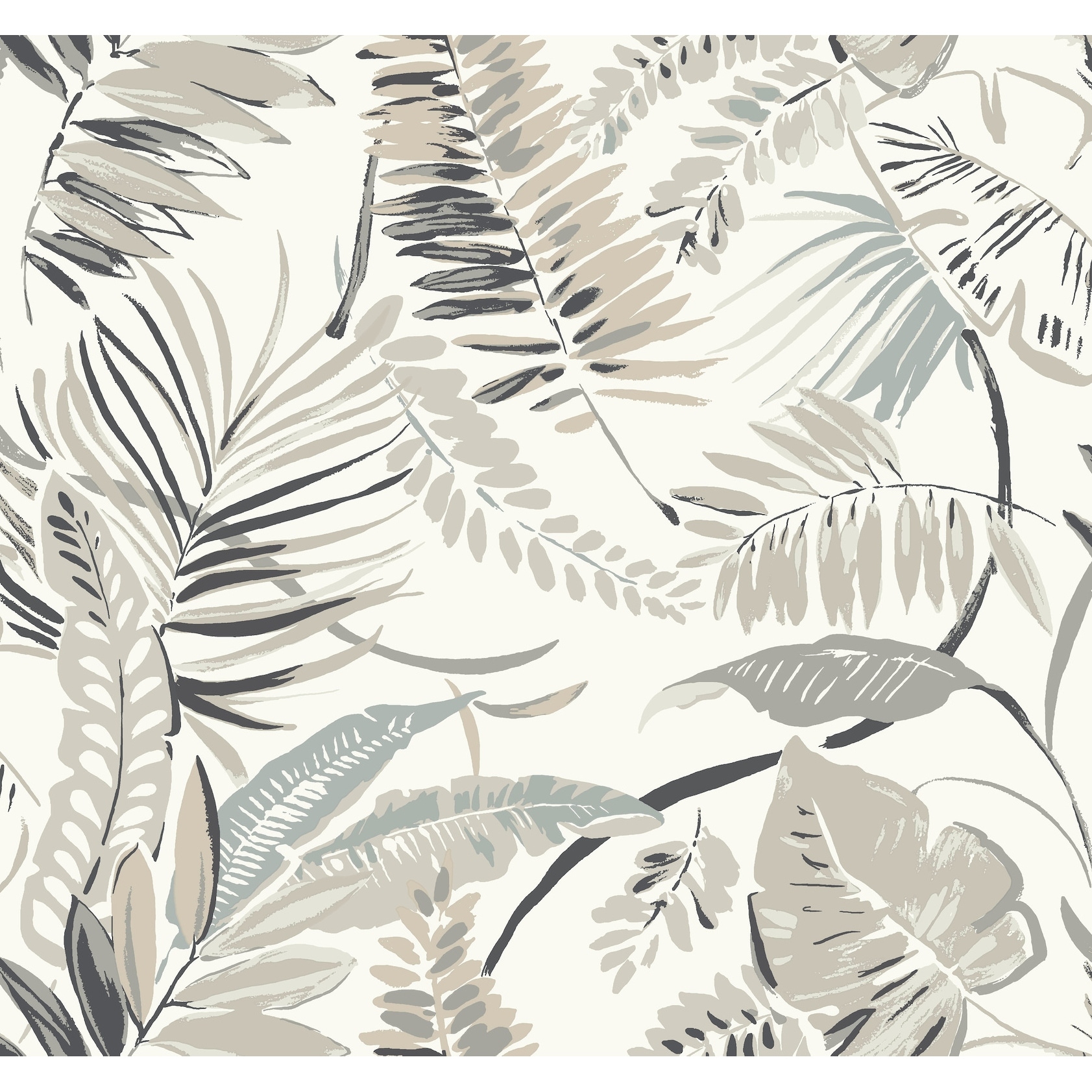 Inspired by Color Tropical Toss White Wallpaper