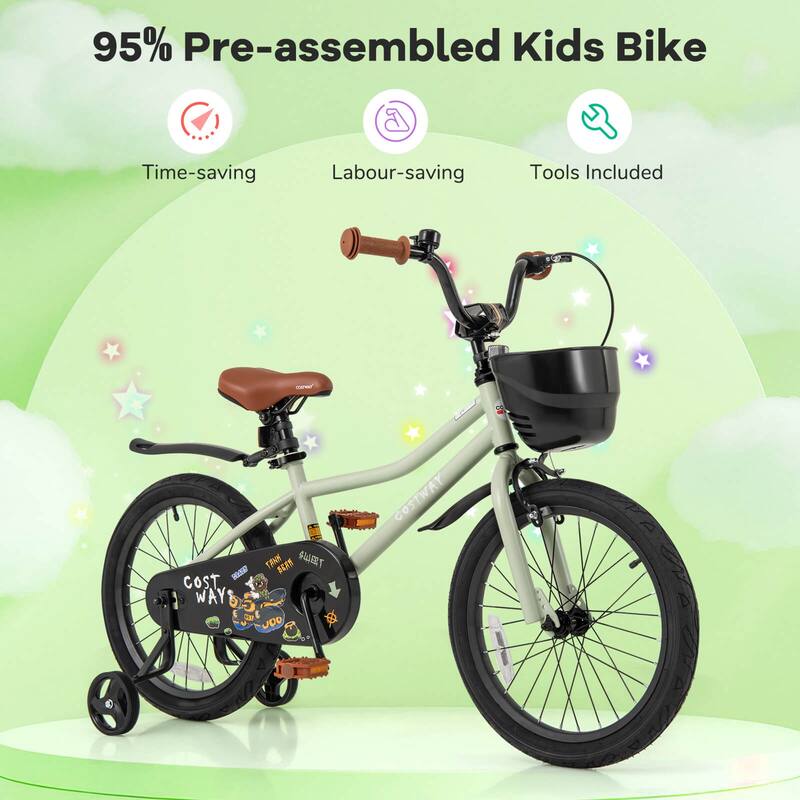 Costway 12"/14"/16"/18" Kid’s Bike with Training Wheels Adjustable
