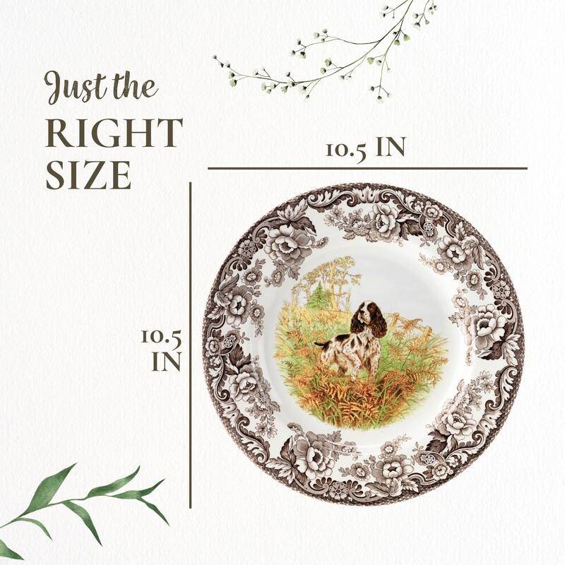 Spode Woodland Dinner Plate Dog Motif