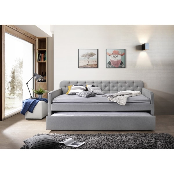 Grey tufted daybed discount
