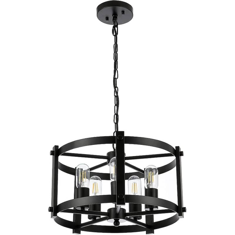 WINGBO Modern Round Pendant Light Chandelier 5-Light Hanging Lantern Light - N/A
