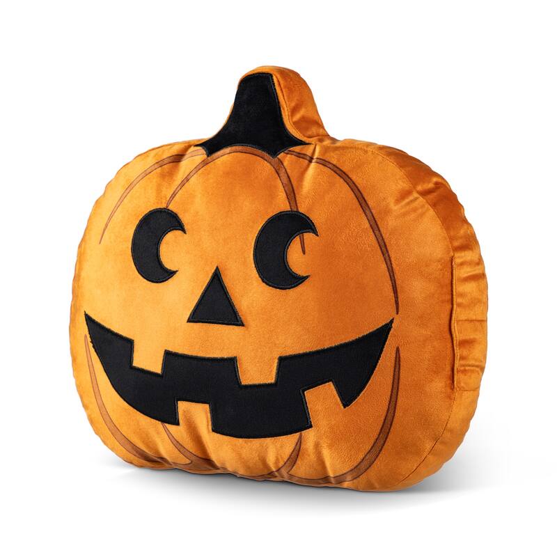 Glitzhome 15.5"L Fall/ Halloween Double Sided Pumpkin Throw Pillow