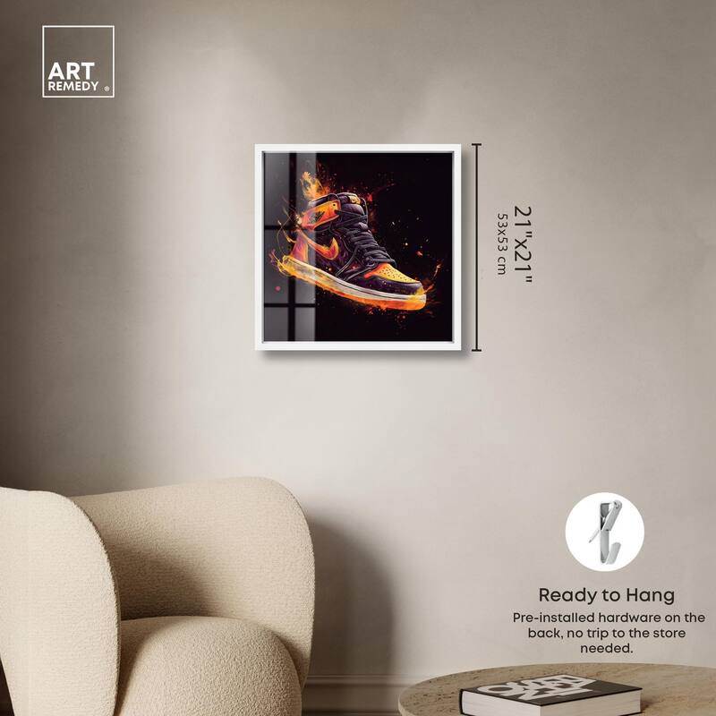 Jumpman on Fire II Shadowbox by Art Remedy