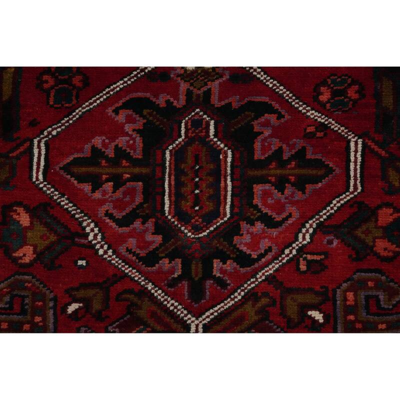 Hand Knotted Oriental 100% Wool Carpet Traditional Medallion Red Heriz Area Rug - 11' 4'' X 8' 4''