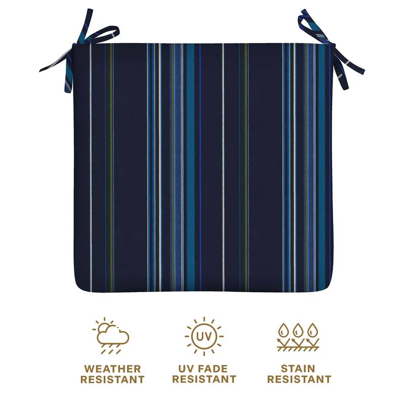 Outdoor Universal Seat Cushion (2-Pack) - 18" wide x 17.5" deep x 2.5" thick