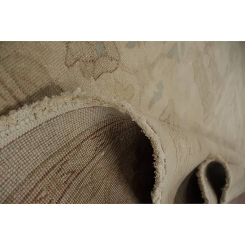 Hand Knotted Oriental 100% Wool Carpet Traditional All-Over Beige & Ivories Ziegler Area Rug - 8' 3'' X 7' 9''