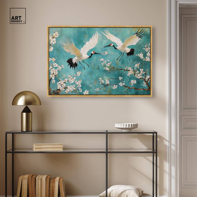 Gentle Tiger Nap Canvas Elegant Birds by Art Remedy