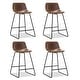 preview thumbnail 8 of 49, LUE BONA Modern Faux Leather Metal Frame Counter Height Bar Stools (Set of 4)