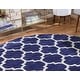 preview thumbnail 50 of 66, Contemporary Akiva Collection Area Rug 10' Round - Dark Blue