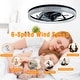 preview thumbnail 10 of 20, 19" RGB Flush Mount Ceiling Fan with Remote, Bladeless Crystal Design, 6-Speed DC Motor, Dimmable LED for Bedroom & Living Room
