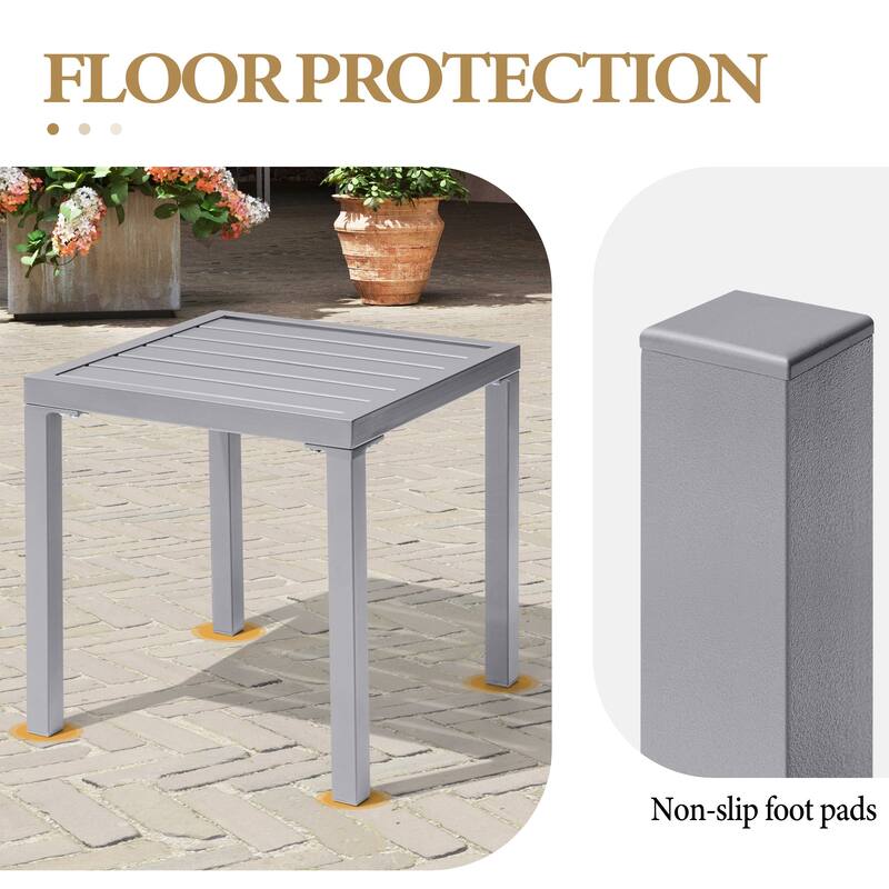 Outdoor Side Table Square Patio End Table