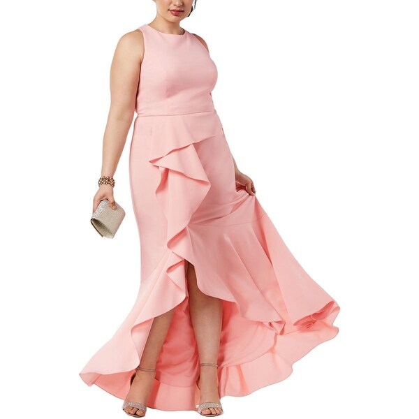 adrianna papell cascade ruffle evening dress