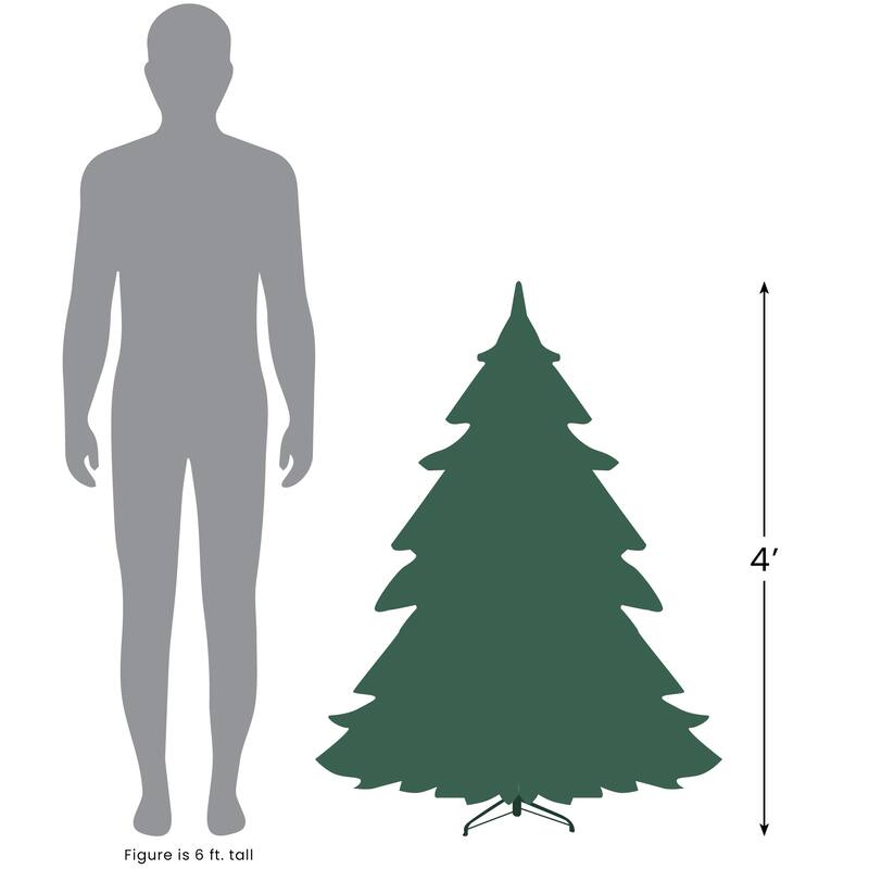 Blue Spruce Artificial Potted Christmas Tree - 4' - Clear Lights - 4 Foot