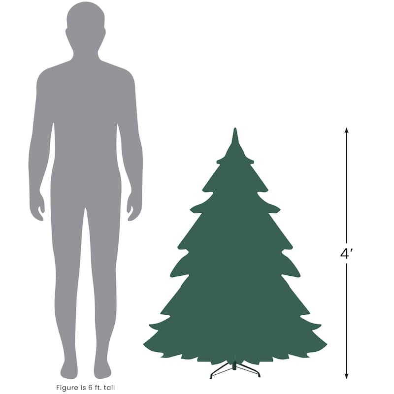 Real Touch™️ Pre-Lit Full Noble Fir Artificial Christmas Tree - 4' - Clear Lights - 4 Foot