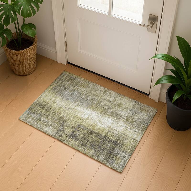 Premium Washable Super Soft Ombre Solid Mayfield Rug - Gold - 1'8" x 2'6"