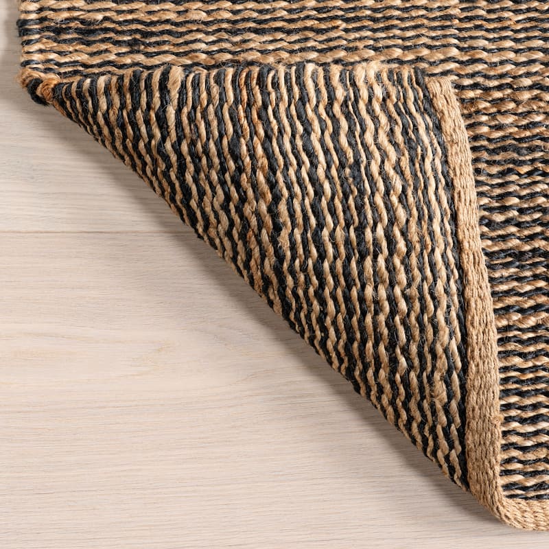Home Conservatory Striped Handwoven Jute Area Rug