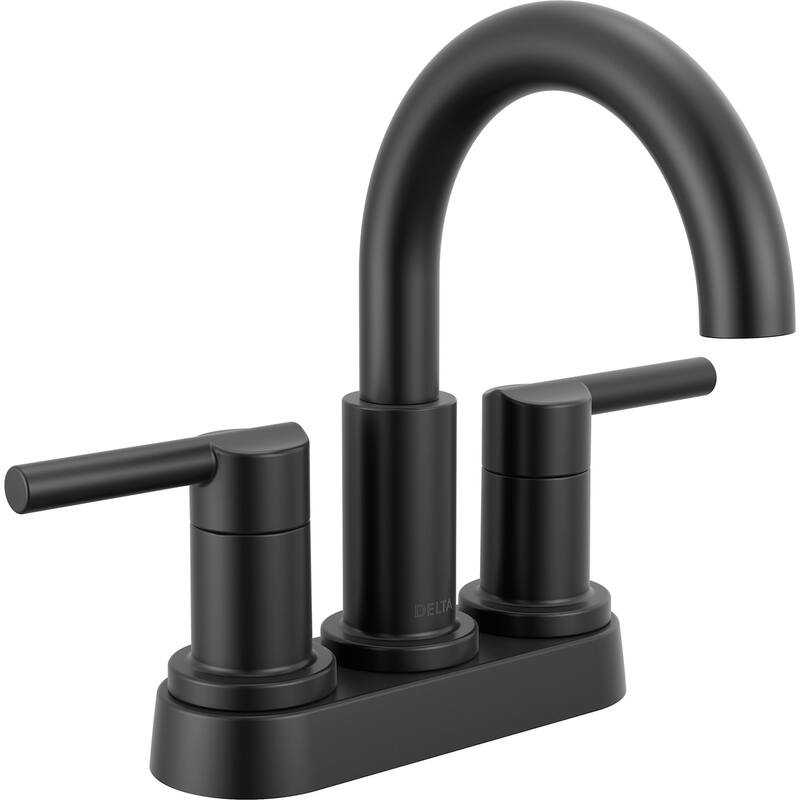 Delta 25749LF Nicoli 1.2 GPM Centerset Bathroom Faucet with Push - Matte Black