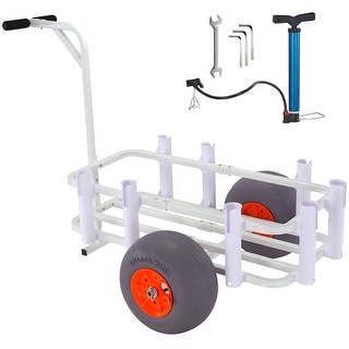 Beach Fishing Cart, Fish and Marine Cart Big Wheels PU Balloon Tires for Sand, Aluminum