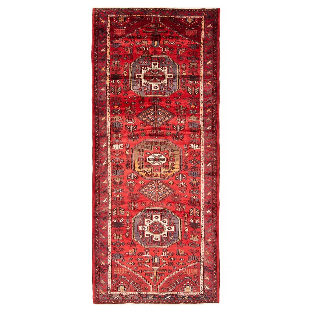 ECARPETGALLERY Hand-knotted Andelz Red Wool Rug - 3'8 x 9'2
